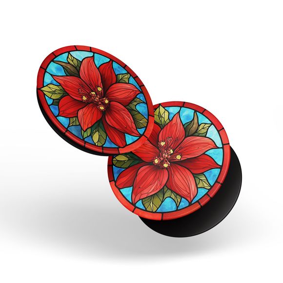 PopSockets Poinsettia Red Christmas Flower for Phone Women Swappable PopGrip - Picture 7 of 13